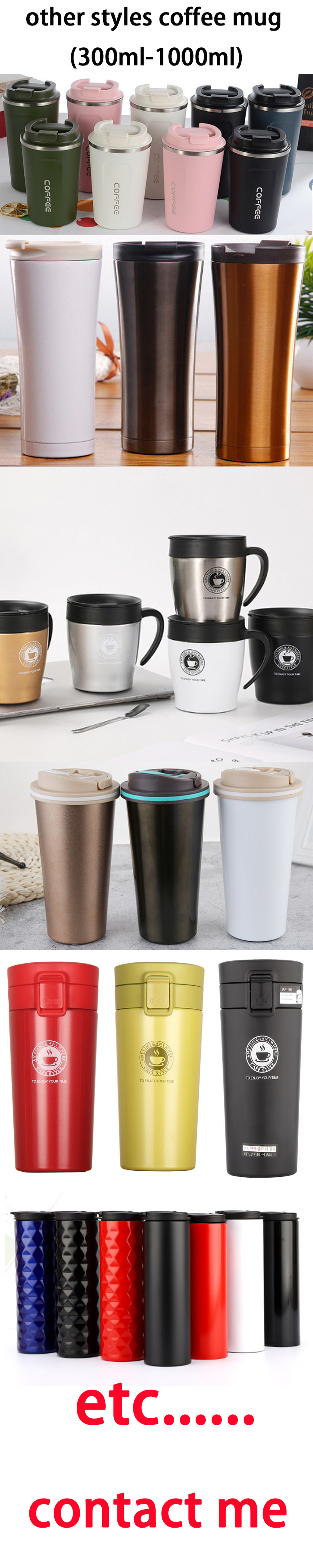 12oz Colorful Coffee Tumbler Vacuum Mug Insulated Stainless Steel Cup 500ml 17oz Custom Logo