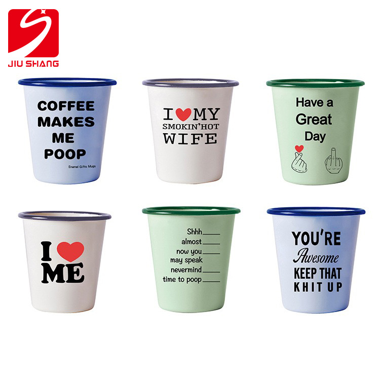 Creative Cone Enamel Cup Custom Logo Mug Coffee Cup