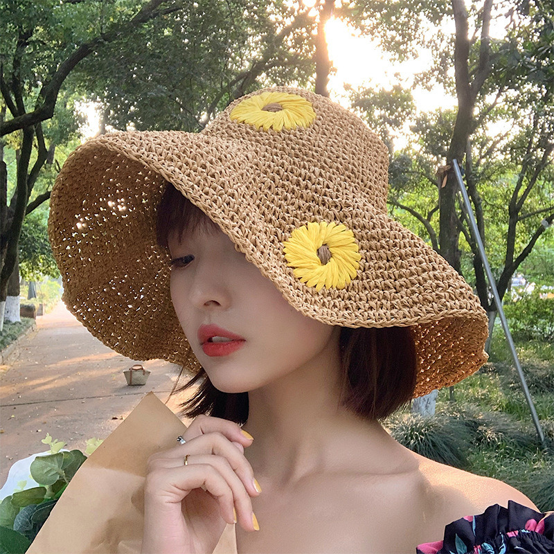 Summer Small Fresh and Small Daisy Sun Shade Beach Straw Hat