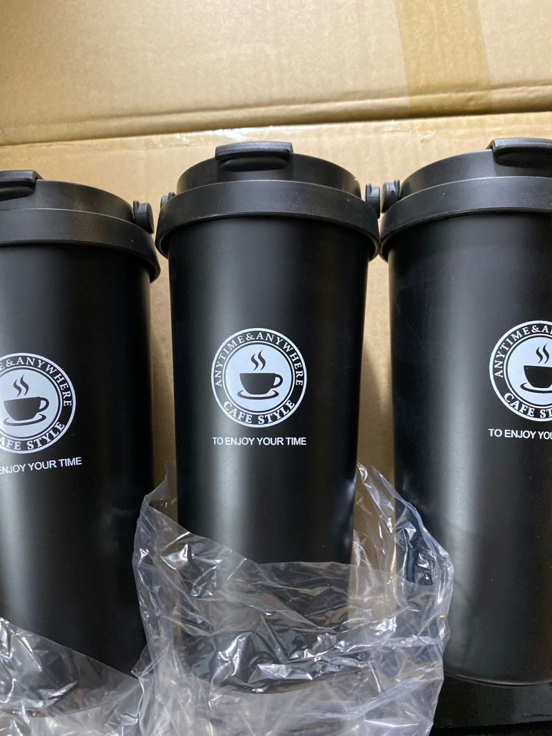 Stainless Steel 500ml Insulated Travel Coffee Mug with Metal Straw 17oz Custom Logo 350ml 450ml