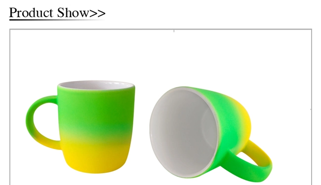 Food Grade Two Color Ceramic Spray Cup with Gradient Color