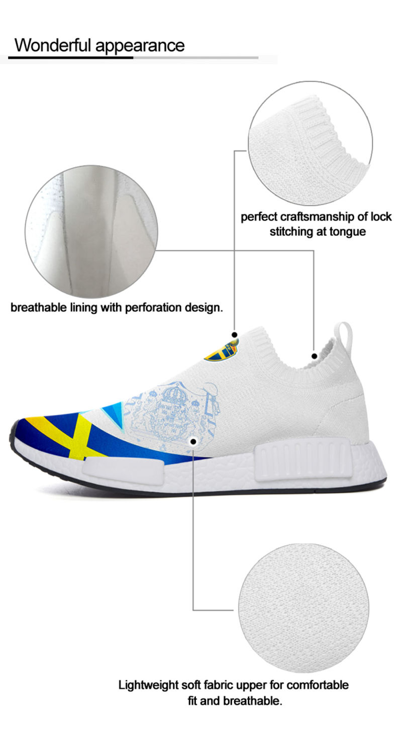 Nmd Sports Shoes for Men for 2018 World Cup Swedish Team