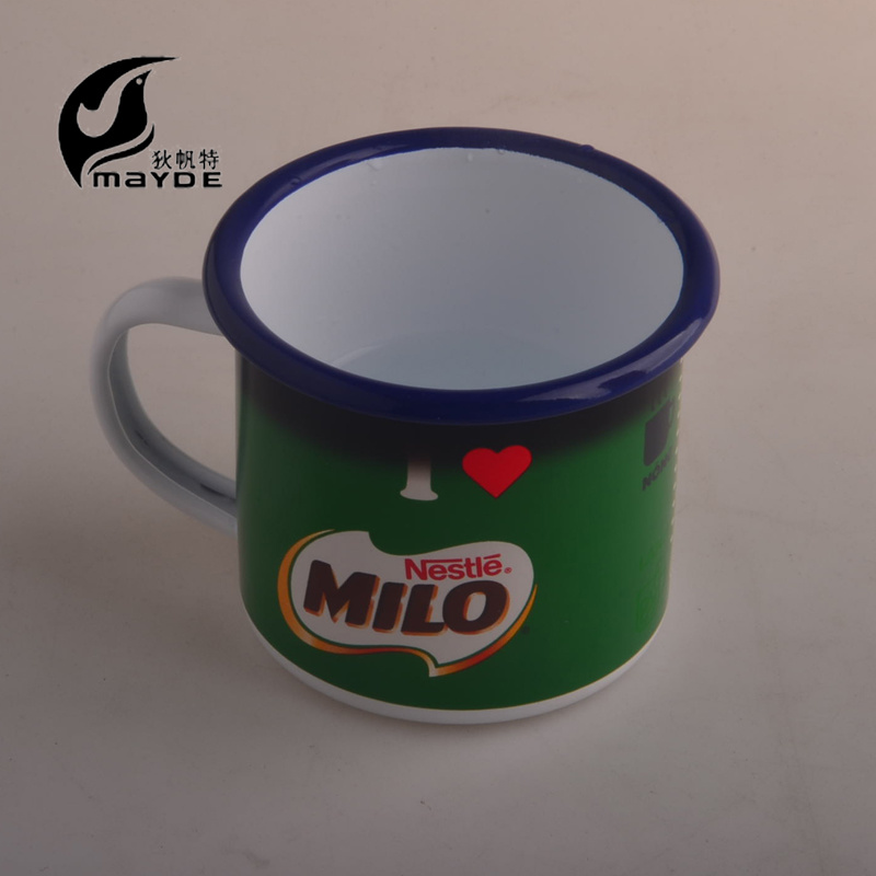 Cast Iron Mug Unbreakable Enamel Coffee Mug with Custom Printing