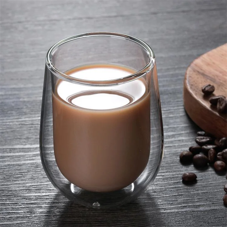 Egg Shape Glass Cup Heat Resistant Coffee Cup 10oz Coffee Cup Customize Coffee Cup