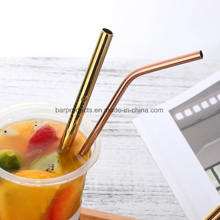 BPA Free Stainless Steel Drinking Straws with Cleaning Brush