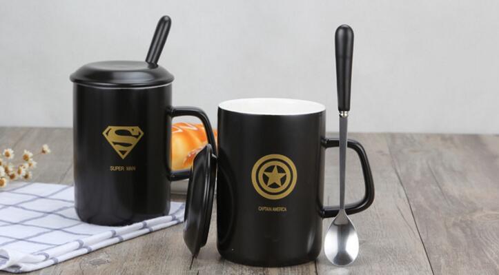 Batman Pattern Promotional Coffee Cup Ceramic Dolomite Cup Porcelain Gift Mug
