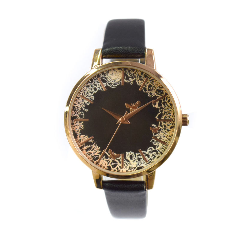 Literature and Art Dial Leather Strap Quartz Wrist Watch (cm19071)