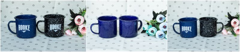 Colorful Enamel Cup/Mug with Rolling Rim Stainless Cup