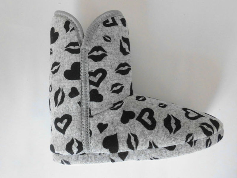 Girl Heart Printed Jersey Indoor Booties