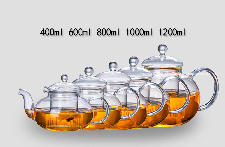 800ml Heat Resistant Borosilicate Glass Tea Pot Set with Glass Infuser