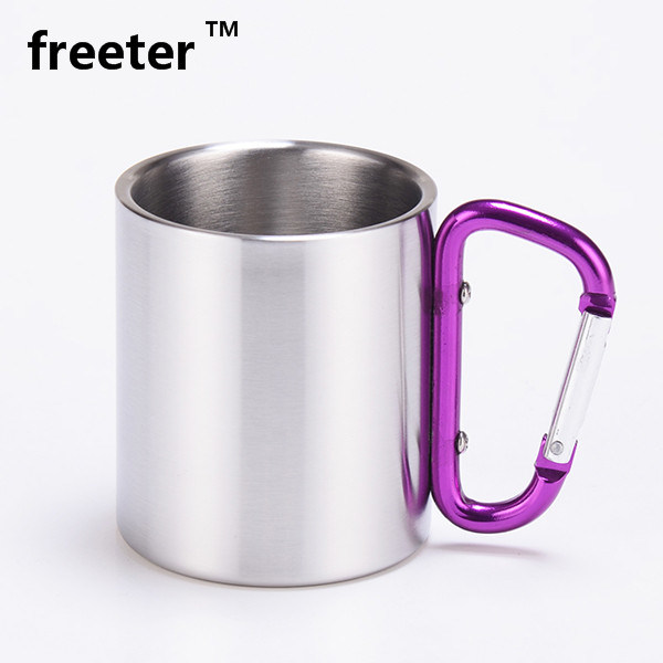 Personal Stainless Steel Glasses Cup Double Walled Insulated Silver Camping Mug