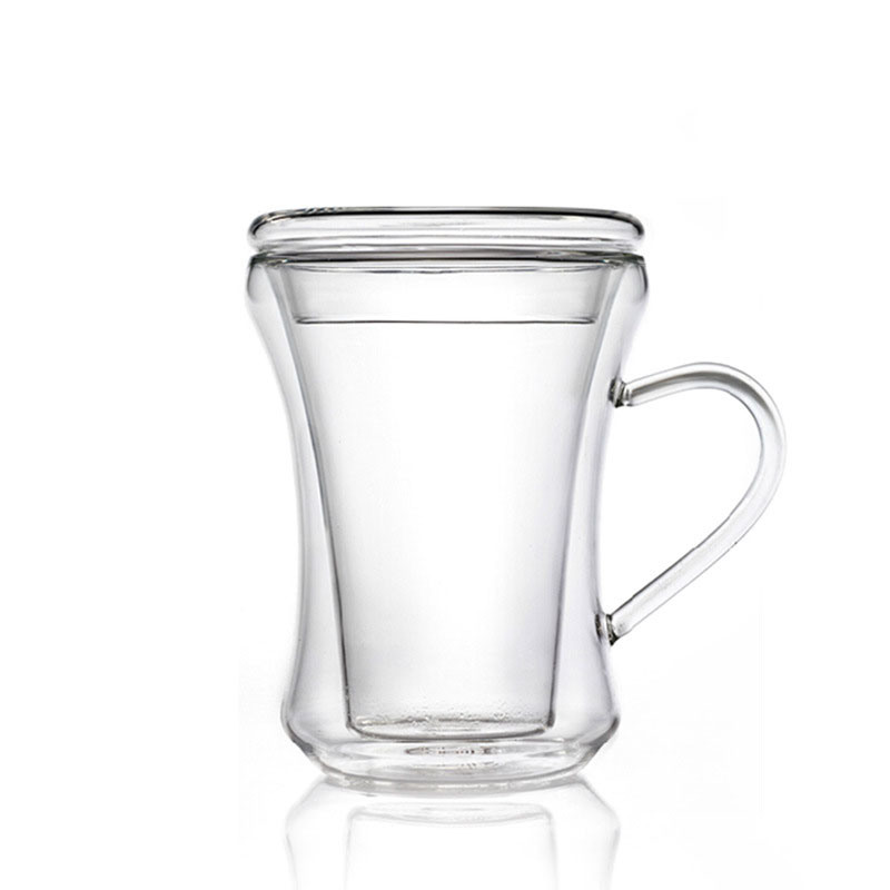 Heat Resistant Glass Tea Cup Glass Tea Mug with Cover Insulated Tea Mug
