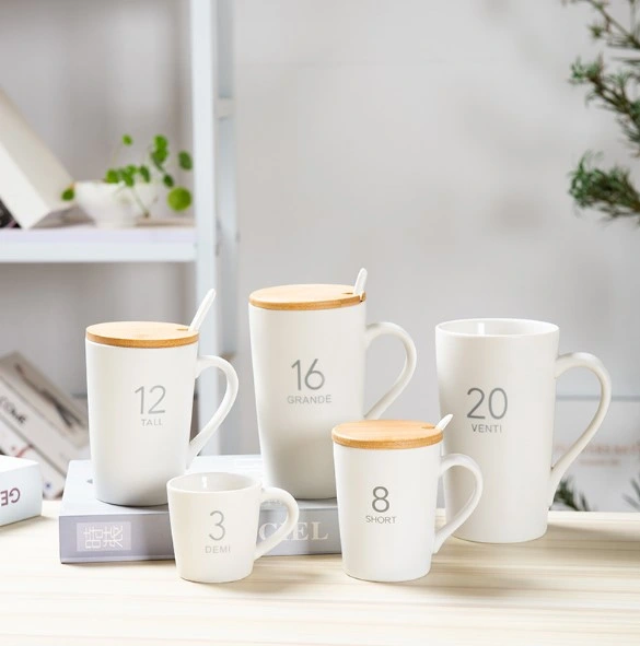 Printable OEM/ODM Straight up Tall Mug Glazed Color Logo Customised 16oz White Ceramic Coffee Mug for Sublimation