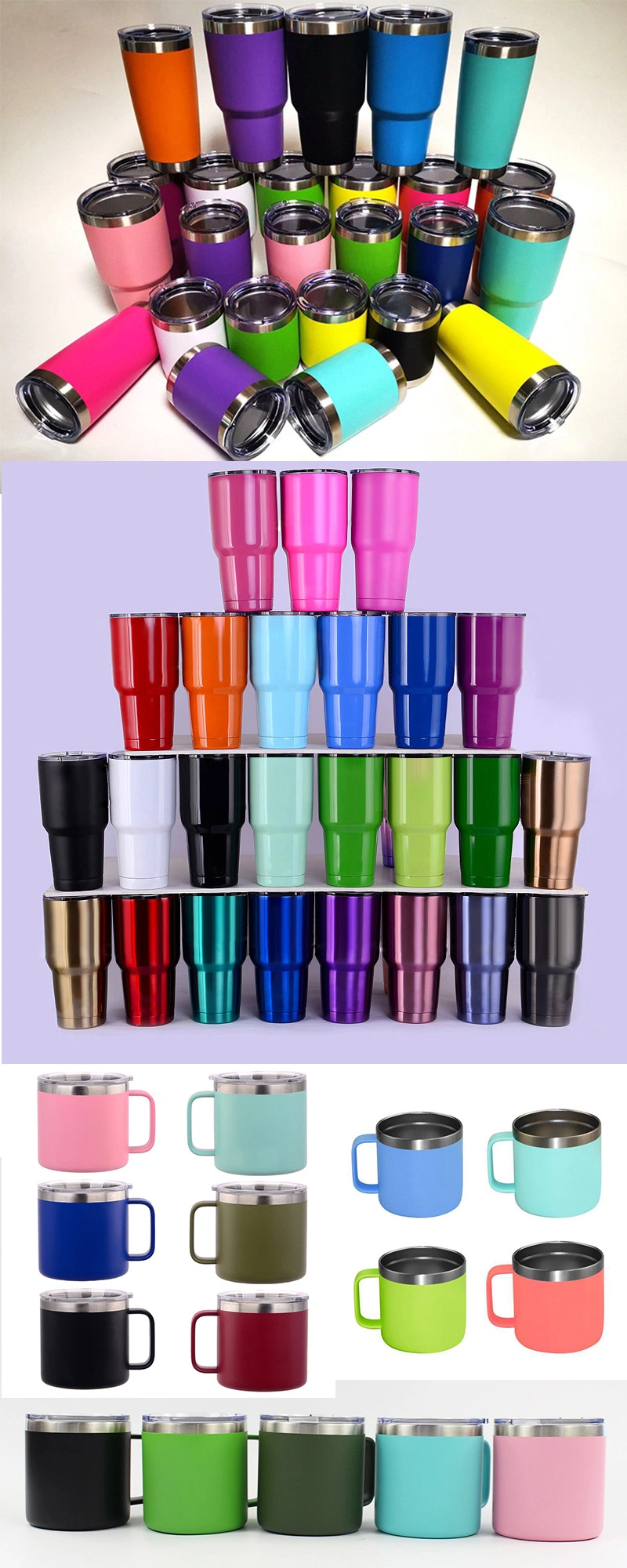 14oz 20oz/12oz/10oz 30oz 40oz Insulated Metal Water Cup Stainless Steel Tumbler Chinayetiprice with Handle