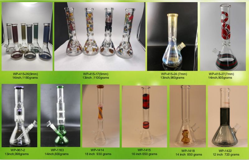 14" 950g Colored Painting Beaker, Glass Smoking Pipe, Glass Water Pipe