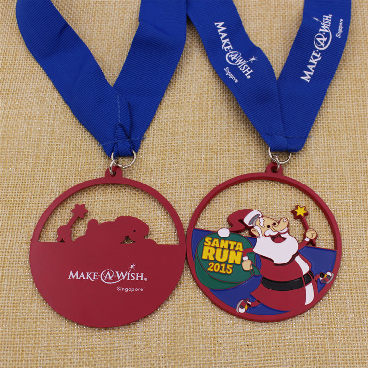 Promotional Custom Enamel Santa Run Medal for Christmas