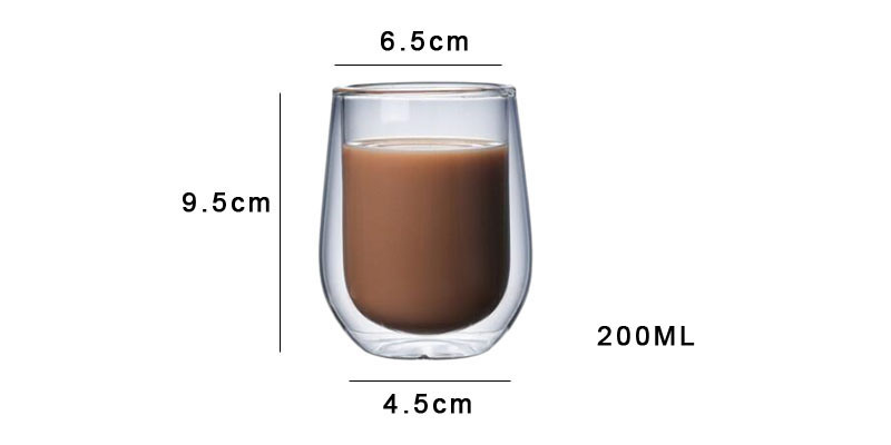 Egg Shape Glass Cup Heat Resistant Coffee Cup 10oz Coffee Cup Customize Coffee Cup