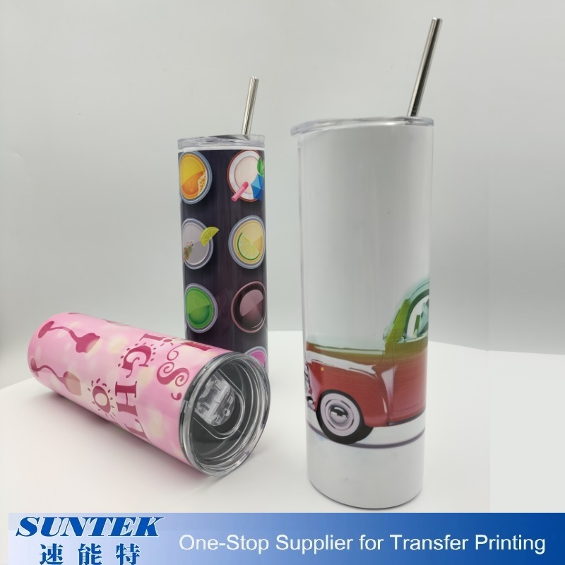 Sublimation Cup Double Deck Stainless with Straw
