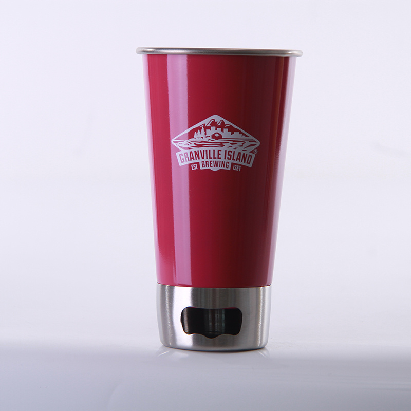 16oz Pint Cup Stainless Steel Beer Cup with Opener