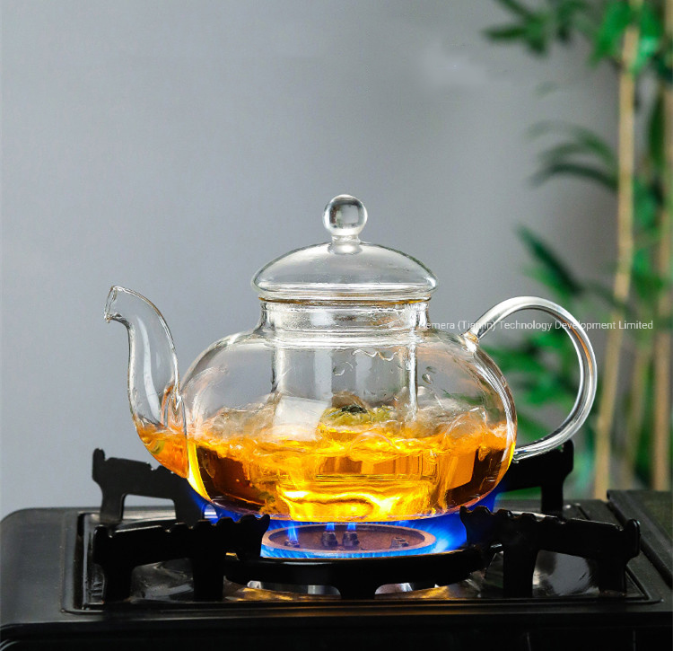 800ml Heat Resistant Borosilicate Glass Tea Pot Set with Glass Infuser