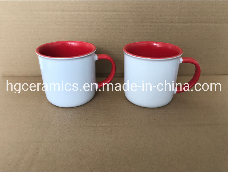 12oz Enamel Mug, Sublimation Enamel Mug, Two Tone Enamel Mug