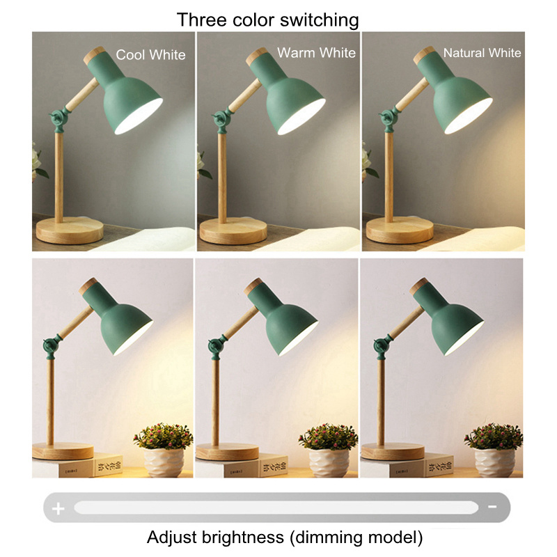 Creative Nordic Wooden Art Iron LED Folding Simple Desk Lamp (WH-MTB-51)