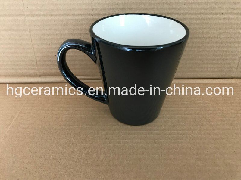 12oz Latte Mug, Metallic Black Mug with Decal Printing,