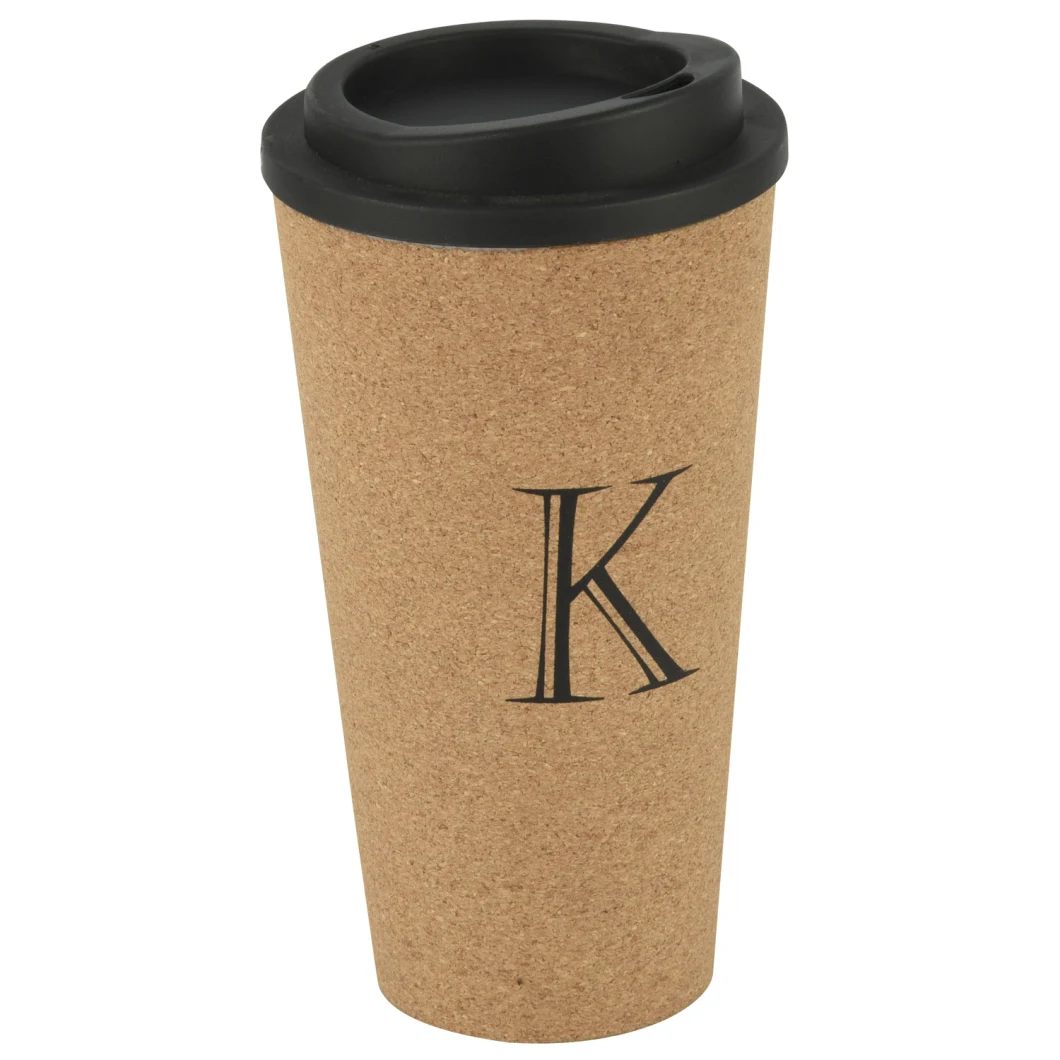 450ml Single Layer PP Biodegradable Eco-Friendly Reusable Cork Coffee Mug Coffee Cup