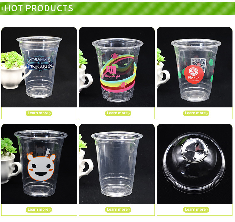Disposable Plastic Cup Pet Cup with Dome Lid