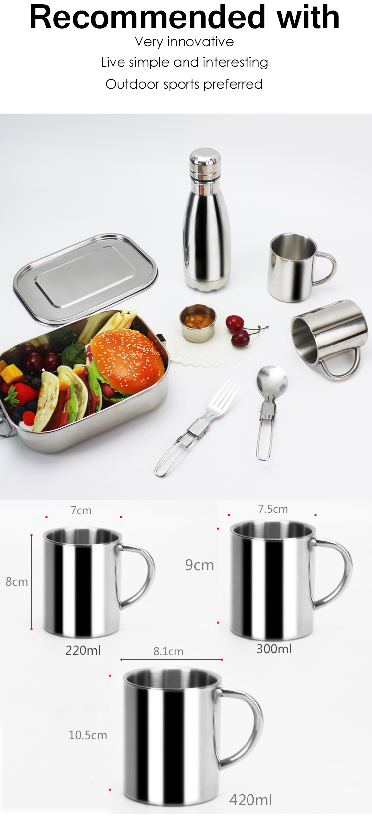 High Quality Double-Layer Stainless Steel Drinking Glass Beer Mug Outdoor Travel Mug