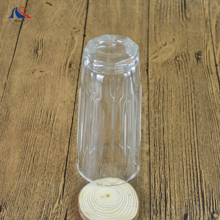 2021 Year 300ml Transparent Water Glass Cup with Tumbler Octagon Bottom for Fashioned Cup