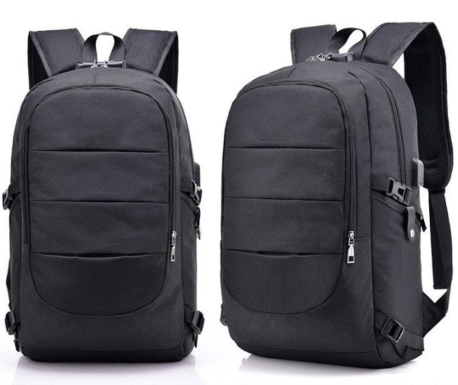 Men Women Fashion Laptop Backpack Grey Black China Guangzhou Supplier