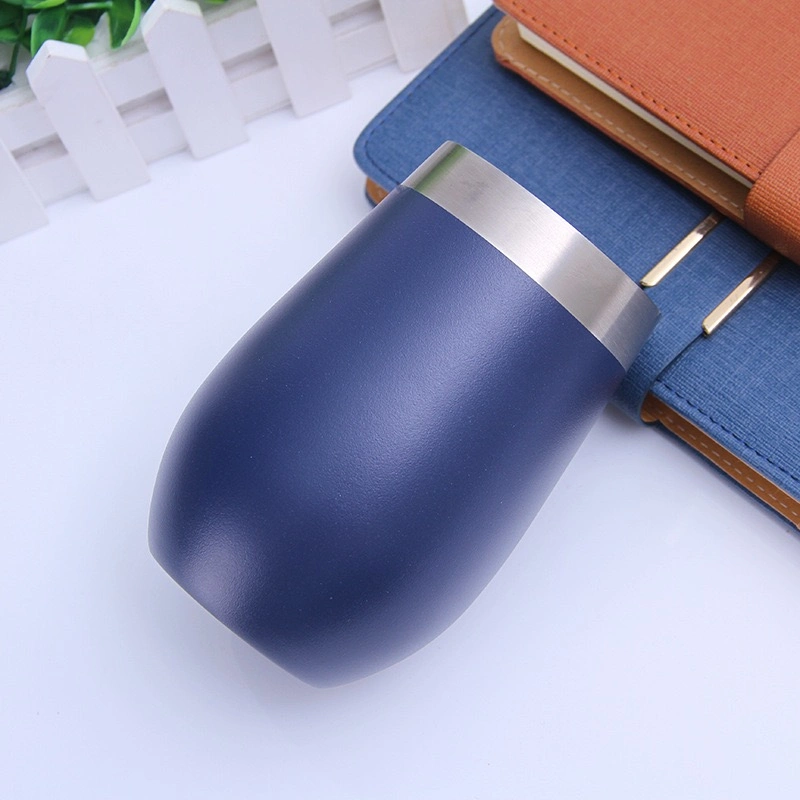 12 Oz Stainless Steel Cold Wine Glass U-Shaped Eggshell Cup Egg-Shaped Vacuum Large Belly Insulation Cup