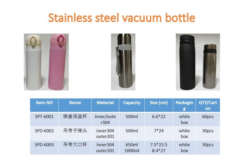 304 Stainless Steel Vacuum Water Bottle Drinking Cup
