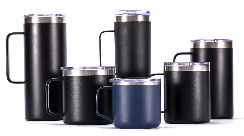 24oz Powder Coating Double Walled Stainless Steel Mug with Handle
