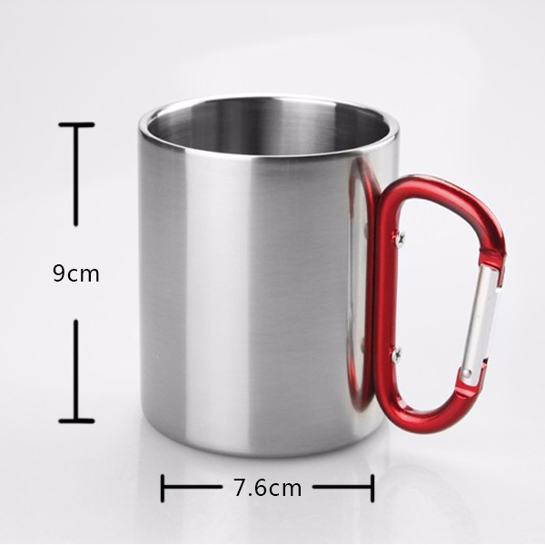 250/300/450ml Stainless Steel Mug Sublimation Mug with Carabiner