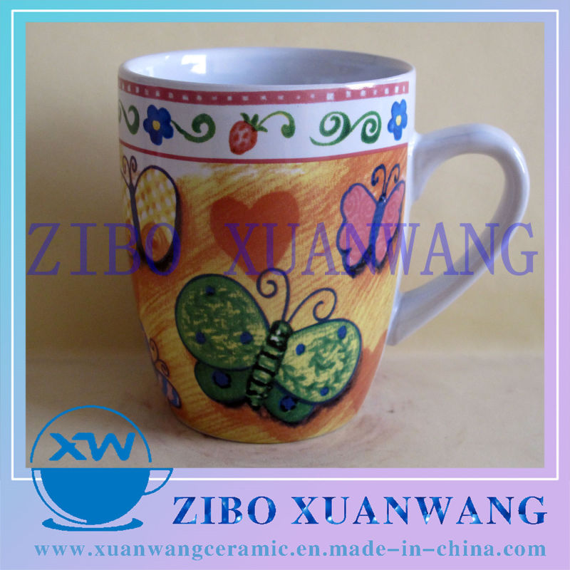 Wholesale Bullet Shape Ceramic Mug with Creative Full Body Printing Gift Mug