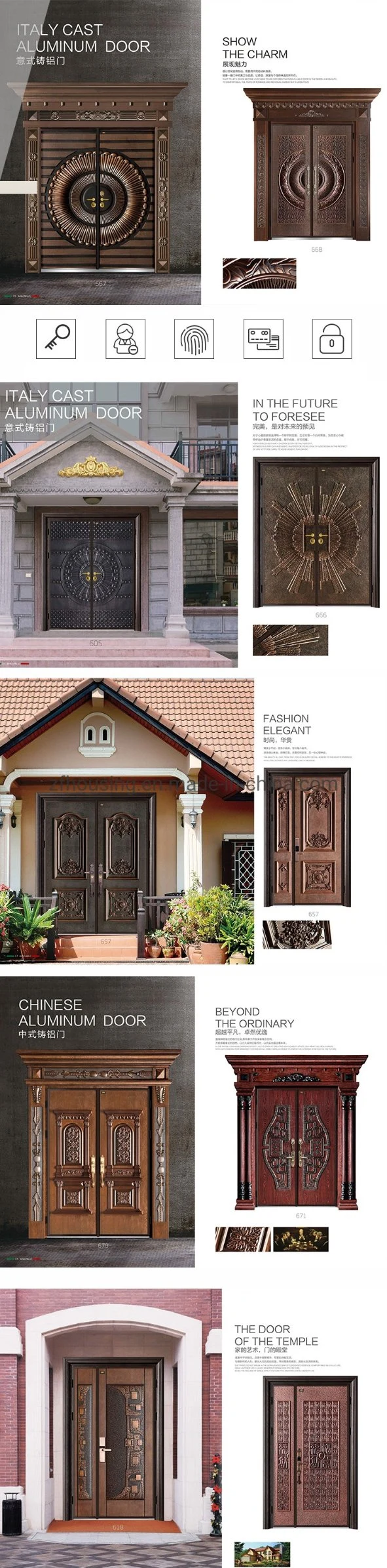 House Front Door Designs Steel Entry Exterior Door, Security Steel Door, Cast Aluminium Door