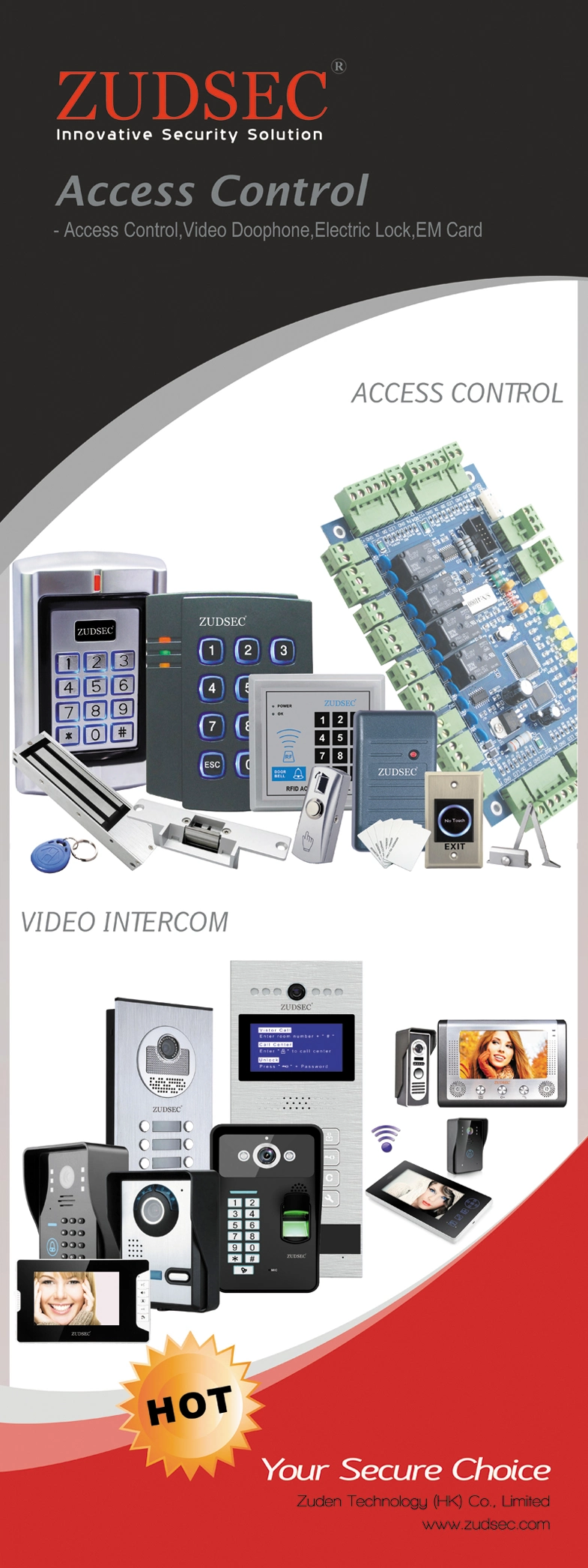 Touch Screen Single Door Access Control Systems Keypad Two LED Color RFID Access Controller