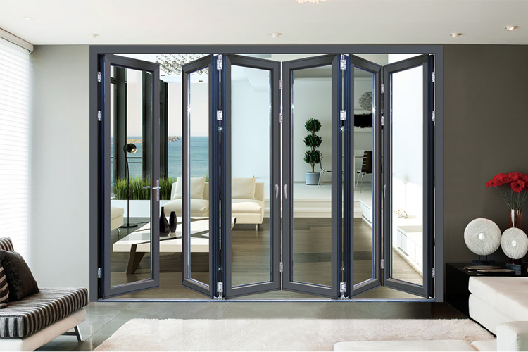 Sliding Foldable Pocket Door Low-E Glass Accordion Doors for Backyard