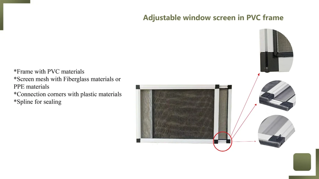 Adjustable Fly Screen Retractable Insect Screen Window