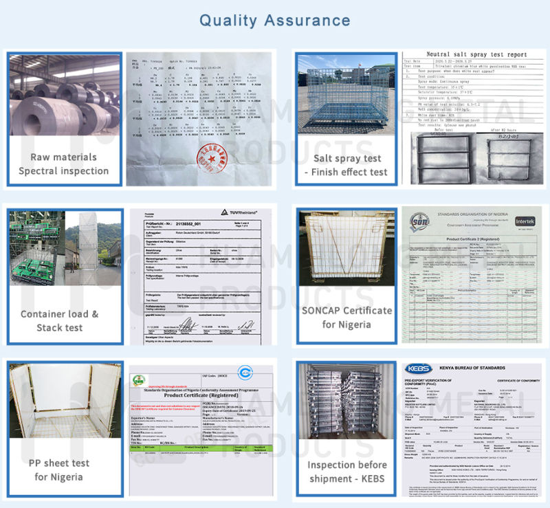 Wire Mesh Stillage Container with Front Drop Gate From China