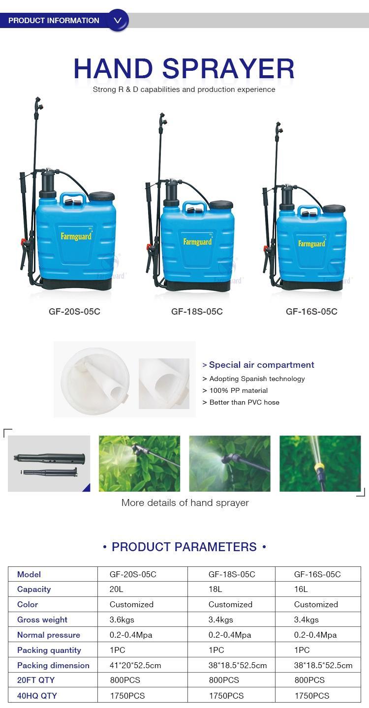 20L Manual Insecticidal Sprayer Agricultural Knapsack Sprayer