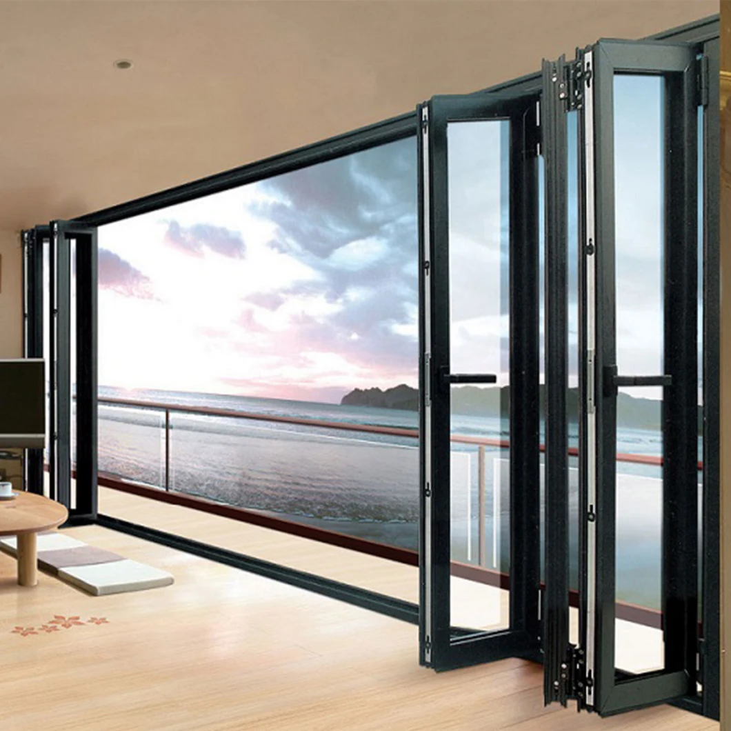 10 Years Warranty Hurricane Proof Double Glazing Aluminum Folding Door