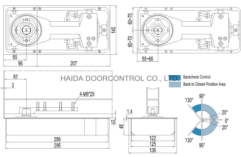 HD 818 Super Quality Wooden Door Metal Door Used Floor Spring