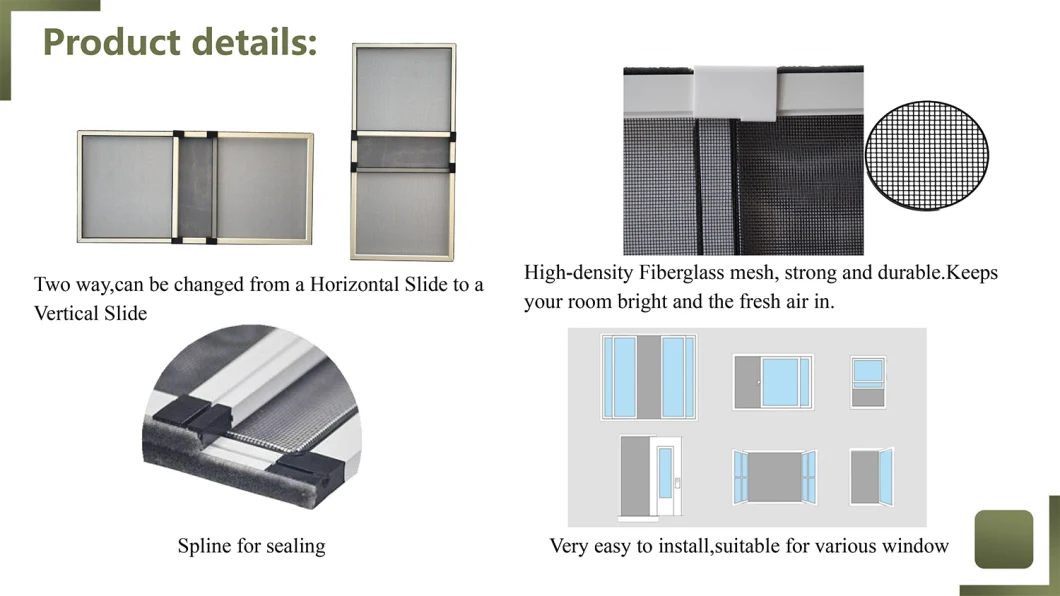 Retractable Insect Screen Window Adjustable Fly Screen Window Screen