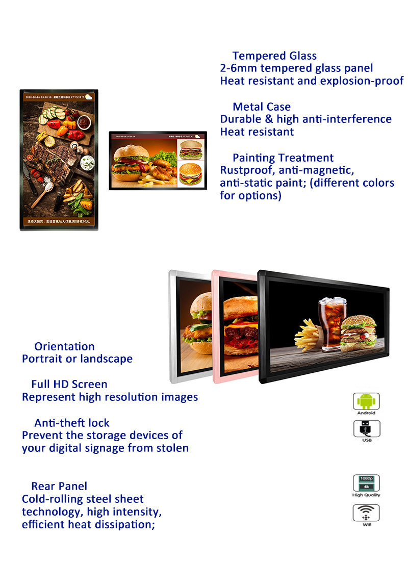 32 42 Inch Digital Signage Wall LCD Screen for Menu Display