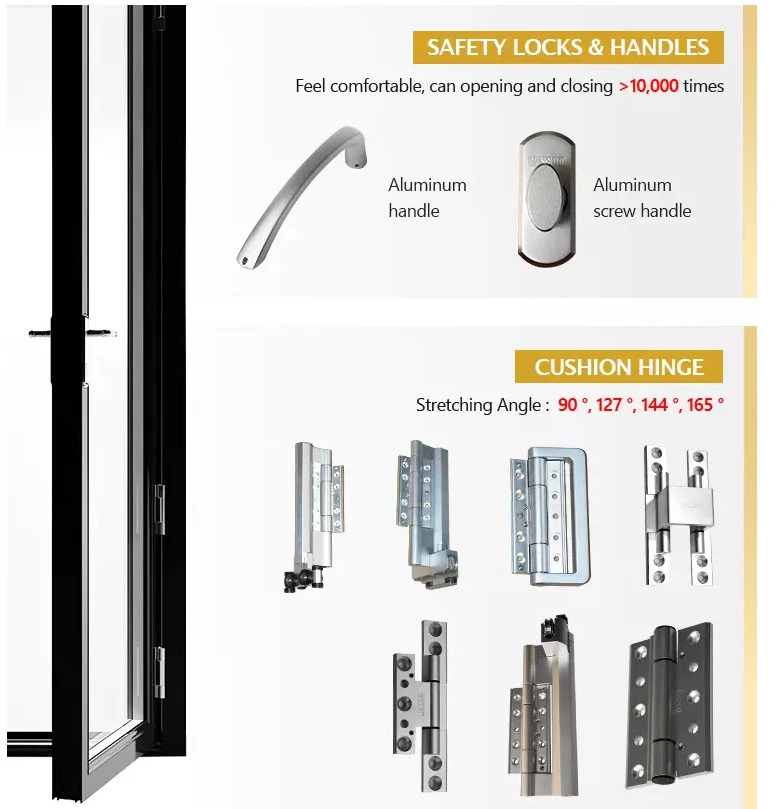 Aluminum Folding Door Silent Anti-Theft Folding Door Direct Deal Entry Door