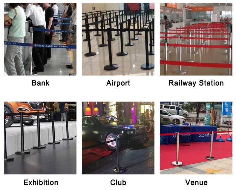 Retractable Belt Crowd Control Barrier Stanchion Stainless Steel Queue Stand for Bank Airport