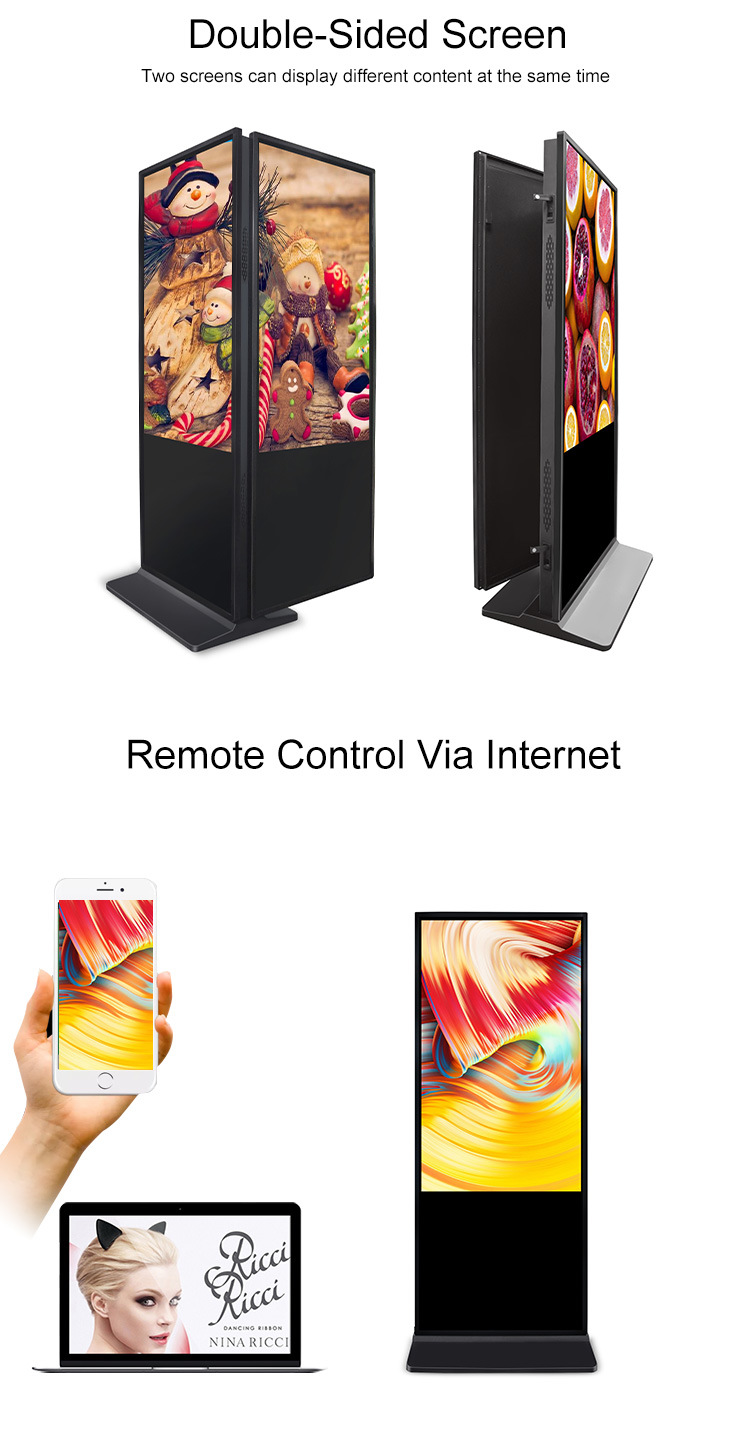 Double Side Screen for Advertising Screens for Advertising in Stores